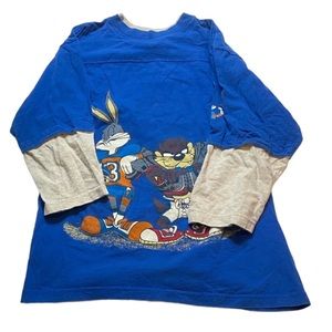 Vintage Looney Tunes Bugs Bunny Taz Football 3/4 Sleeve T-Shirt Saturdays Hero